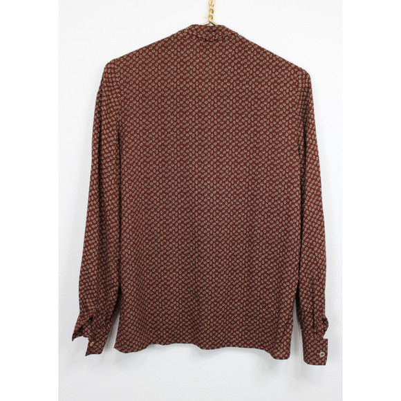 Vintage Jupe International Shirt Women's 10 Floral Boho 70s Buttons Tie - Picture 7 of 10